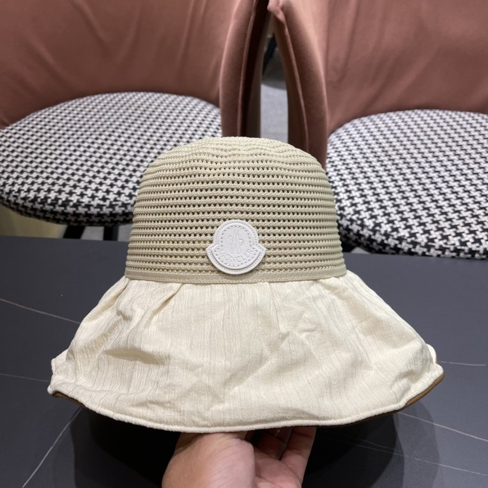 【限定】モンクレール 偽物通販  2025新型漁師帽女春夏日よけサンバイザー大縁帽