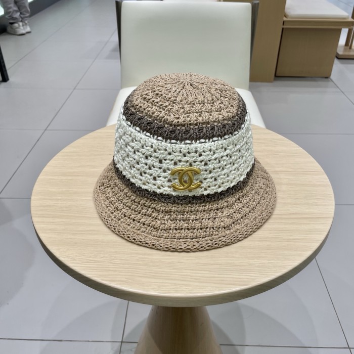 入手困難 シャネル n級品 Chanelサンバイザー麦わら帽子子供夏の草編み透かし鉢帽