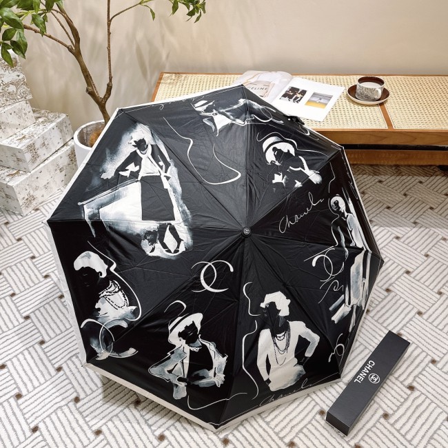 【限定】シャネル コピー Chanel リボン夏の新作全自動折りたたみ晴雨傘