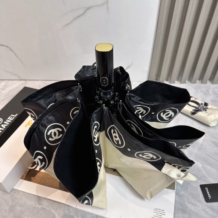 高品質 シャネル 激安偽物 Chanel リボン夏の新作全自動折りたたみ晴雨傘