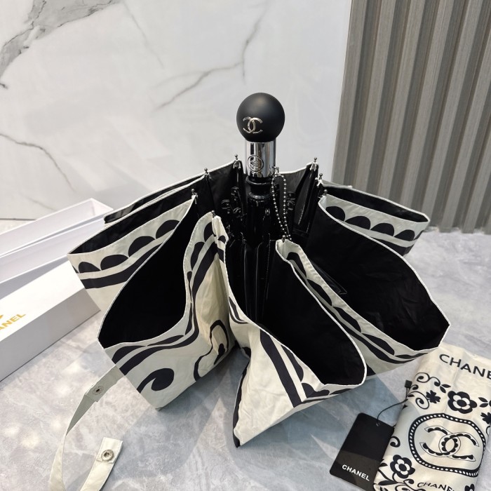 ★超人気 シャネル コピーおすすめ Chanel リボン夏の新作全自動折りたたみ晴雨傘