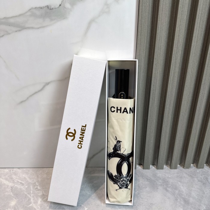 高品質 シャネル 激安偽物 Chanel リボン夏の新作全自動折りたたみ晴雨傘