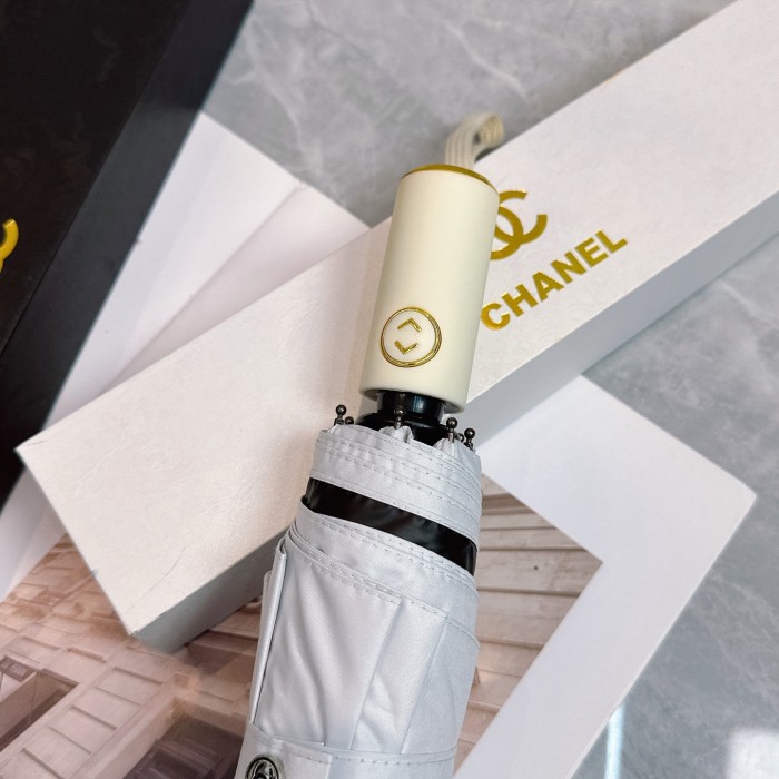 入手困難 シャネル n級品 Chanel リボン夏の新作全自動折りたたみ晴雨傘