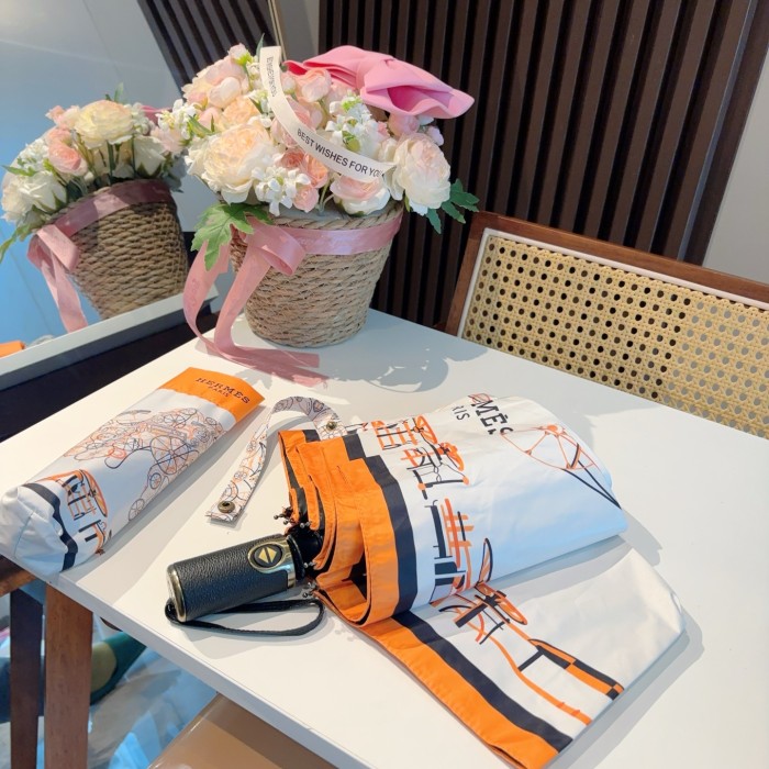 入手困難 エルメス 激安通販 Hermes の折り畳み式晴雨傘