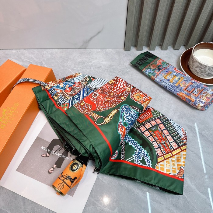 使い勝手良し エルメス 激安偽物 Hermes の折り畳み式晴雨傘