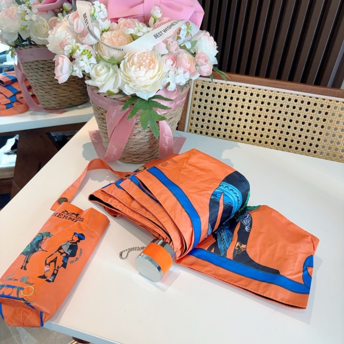 使い勝手良し エルメス n級品 Hermes の折り畳み式晴雨傘