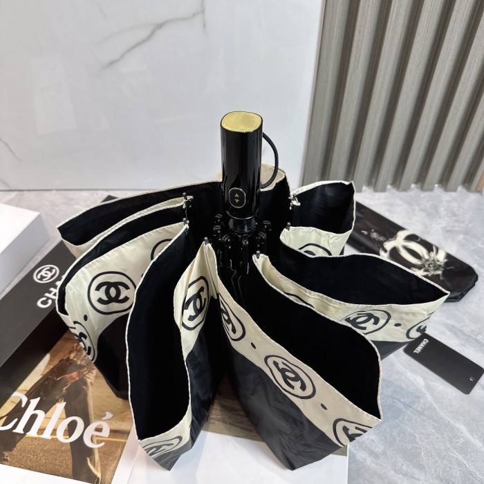 超話題! シャネル 激安偽物 Chanel リボン夏の新作全自動折りたたみ晴雨傘