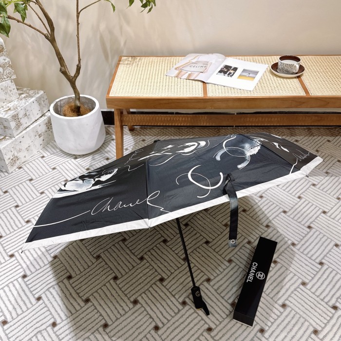 【限定】シャネル コピー Chanel リボン夏の新作全自動折りたたみ晴雨傘