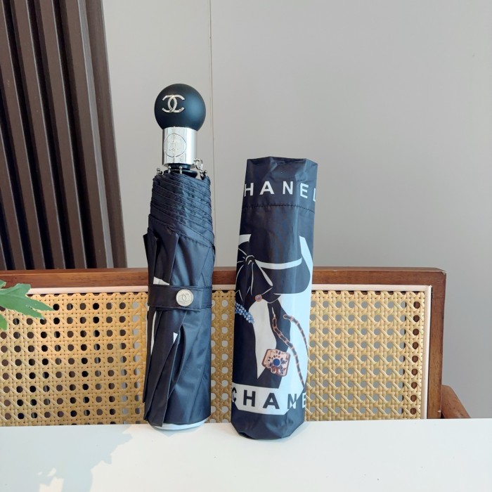 追跡付 シャネル コピーおすすめ Chanel 三つ折り自動折りたたみ式晴雨傘