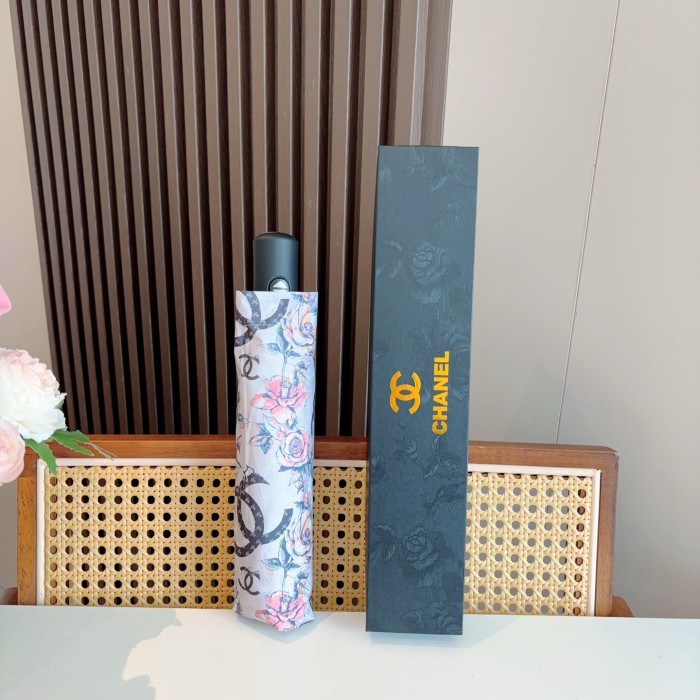 使い勝手良し シャネル 激安通販 Chanel 三つ折り自動折りたたみ式晴雨傘