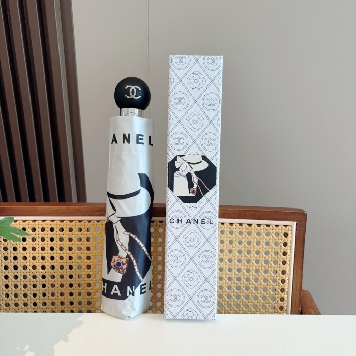 新作 シャネル 偽物通販  Chanel 三つ折り自動折りたたみ式晴雨傘