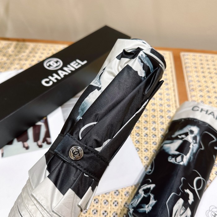 【限定】シャネル コピー Chanel リボン夏の新作全自動折りたたみ晴雨傘