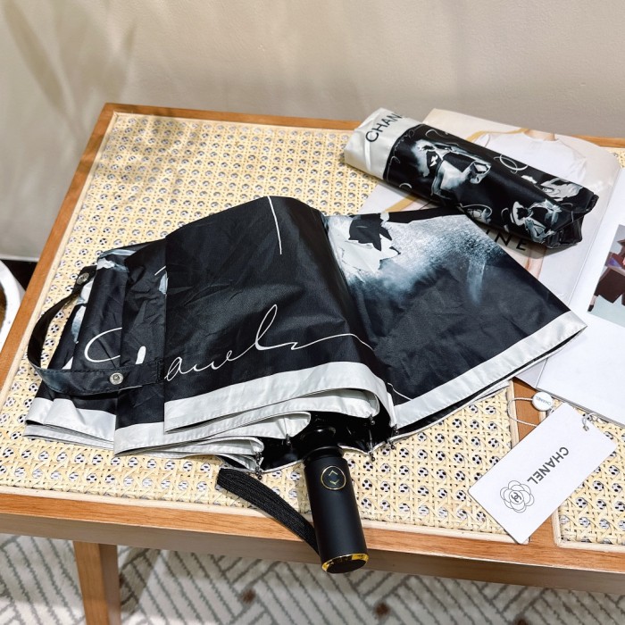 【限定】シャネル コピー Chanel リボン夏の新作全自動折りたたみ晴雨傘