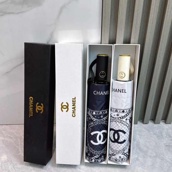 入手困難 シャネル n級品 Chanel リボン夏の新作全自動折りたたみ晴雨傘