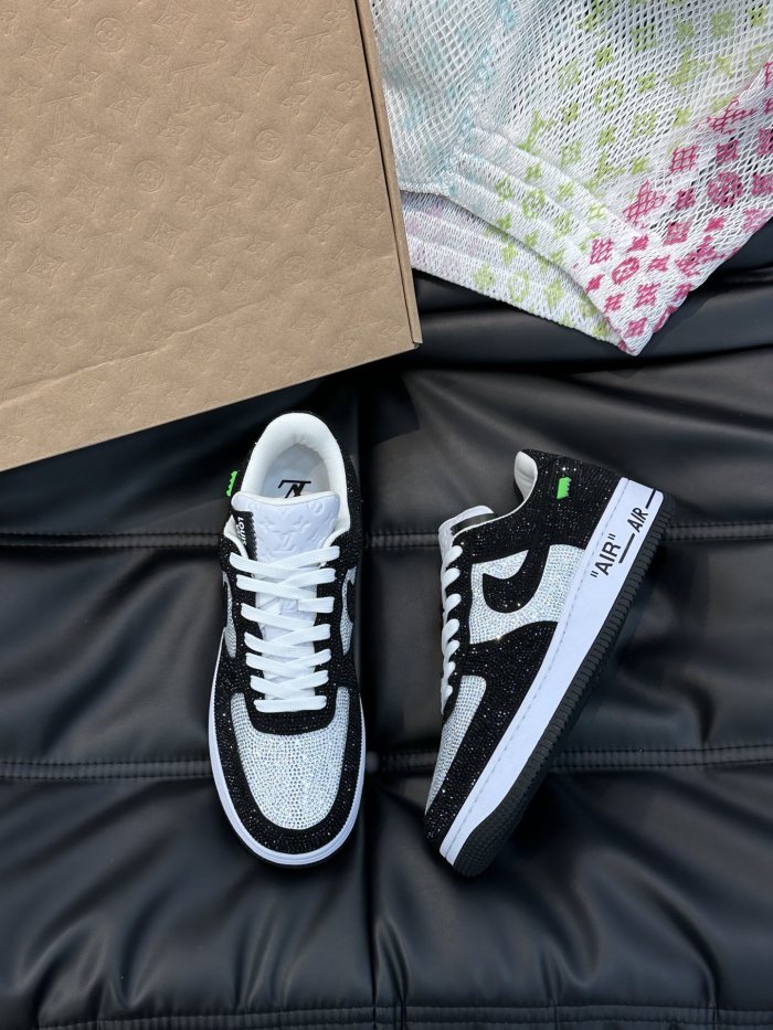 稀少 ルイヴィトン 激安通販 L.v x off-white x Nikeの3者が名ローカットカジュアルスニーカー