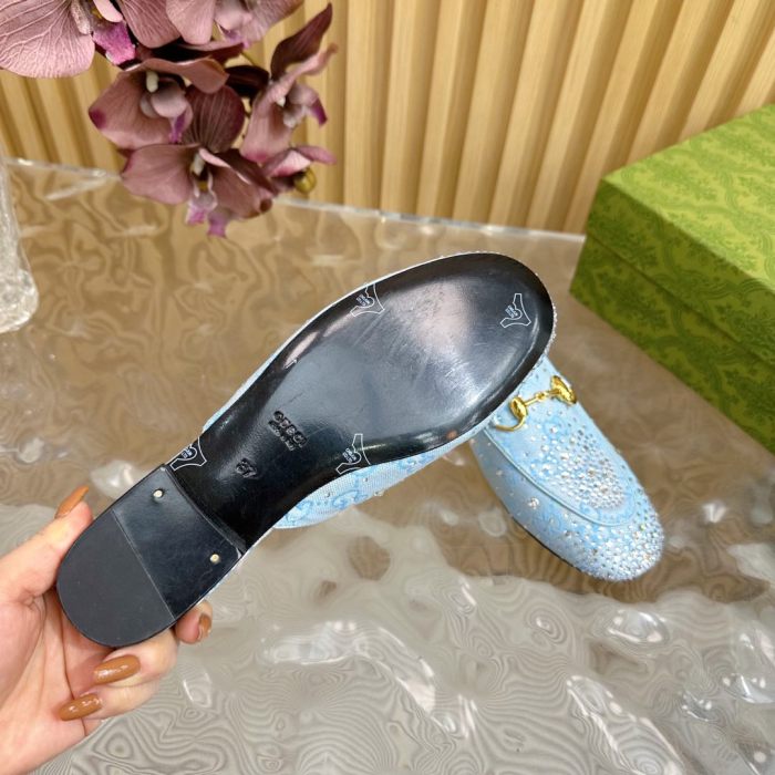 日本未入荷 グッチ 激安通販 マルチファセットクリスタルドリル楽福靴/セミトレーラ