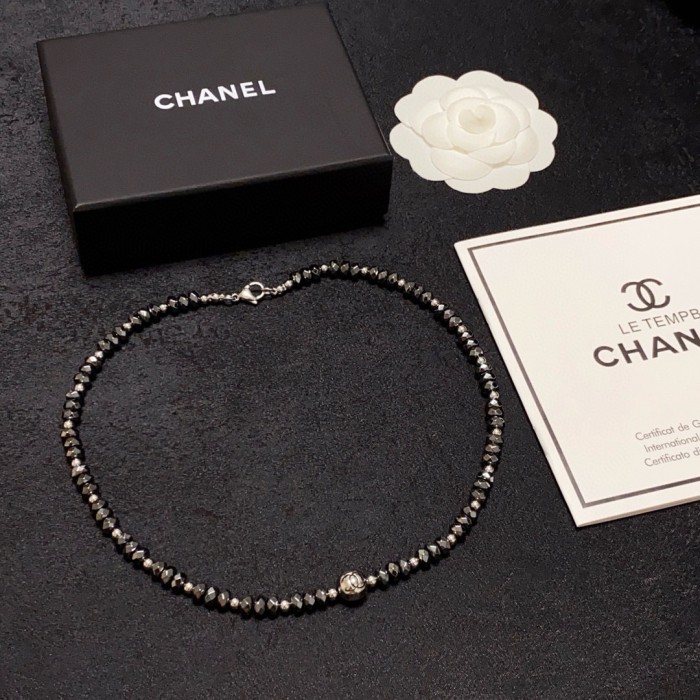 日本未入荷 シャネル 激安偽物 ChanelアルファベットダブルC高級突起天然黒胆石ネックレス