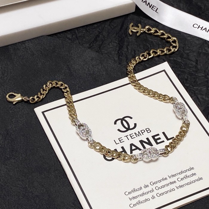 日本未入荷 シャネル n級品 Chanelのライトラメ2色ラインストーンアクセサリーchockerネックレス