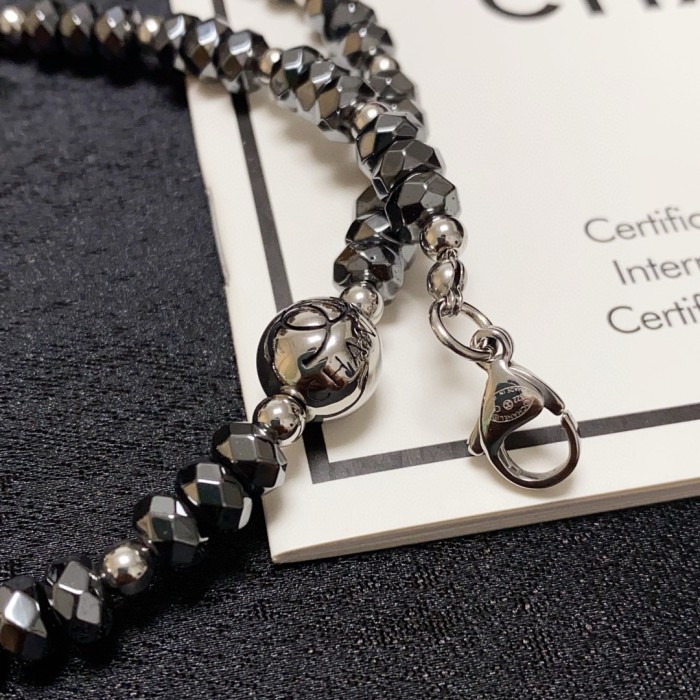 日本未入荷 シャネル 激安偽物 ChanelアルファベットダブルC高級突起天然黒胆石ネックレス