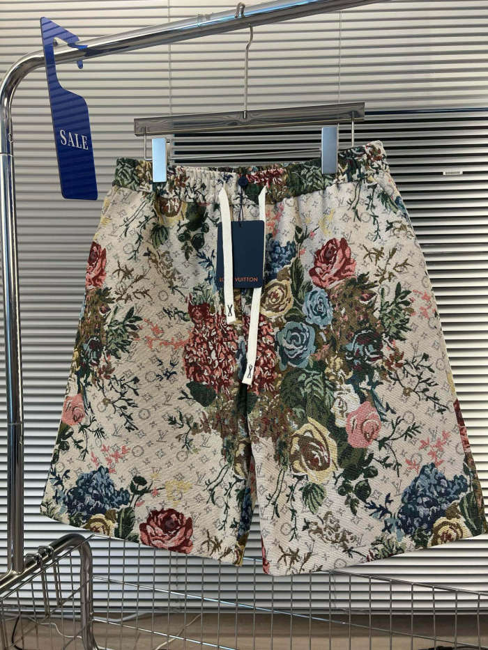 使い勝手良し ルイヴィトン スーパーコピー LV25SSフラワージャカードカジュアルゆったりワイド足ひも抜きストレッチパンツ