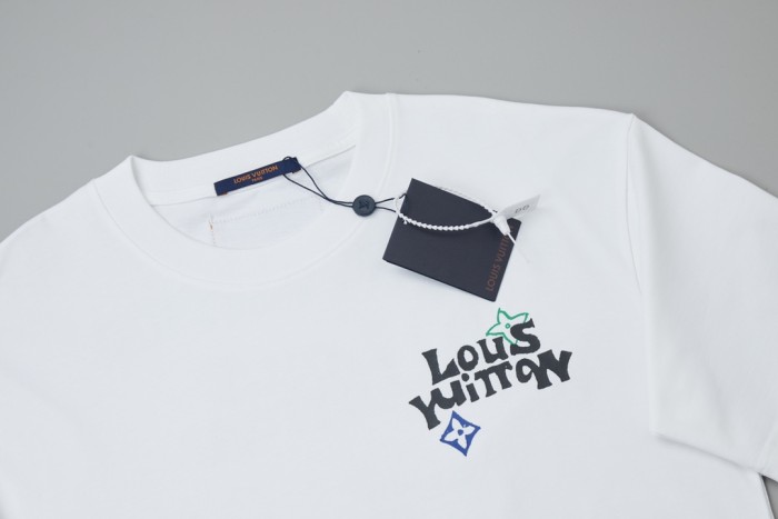 日本未入荷 ルイヴィトン スーパーコピー  LV25 SS春先新落書き手描きロゴロゴロゴ半袖