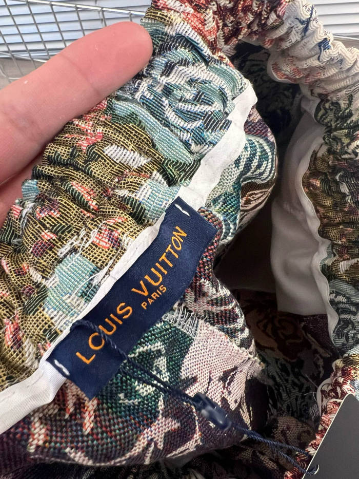 使い勝手良し ルイヴィトン スーパーコピー LV25SSフラワージャカードカジュアルゆったりワイド足ひも抜きストレッチパンツ