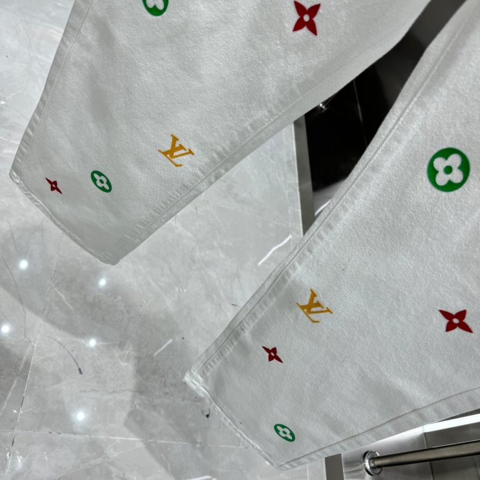追跡付 ルイヴィトン n級品 LVカラーアルファベットLOGO圧シリカゲルジーンズ