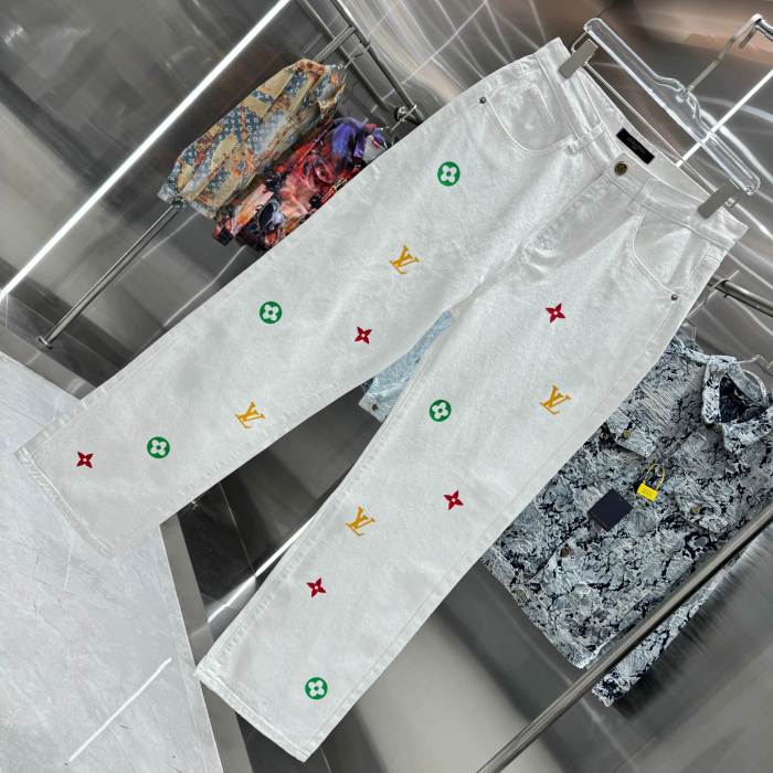 追跡付 ルイヴィトン n級品 LVカラーアルファベットLOGO圧シリカゲルジーンズ