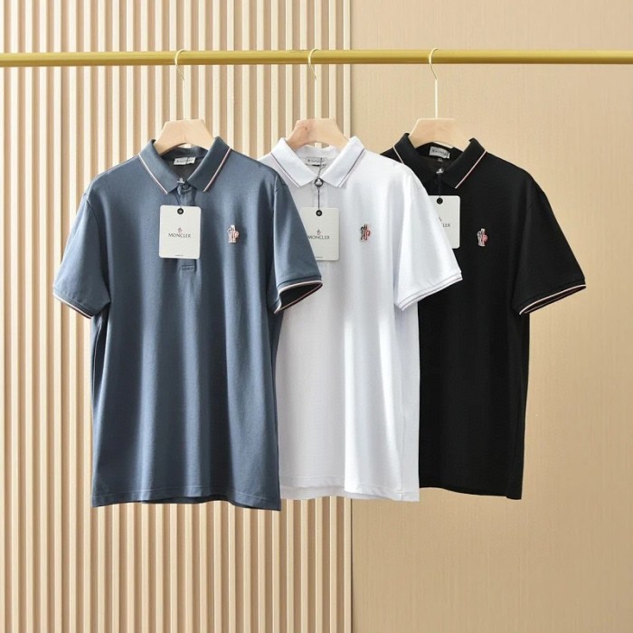 超奇跡の入荷☆ モンクレール n級品 の春夏の定番刺繍ロゴビジネスカジュアル桑蚕糸半袖ポロシャツ3色