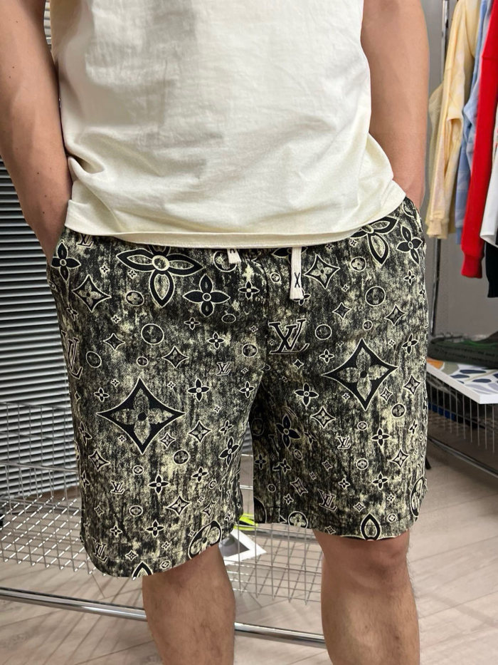一目惚れ♪  ルイヴィトン 激安偽物 LV25SSレトロなオールドフラワーデニムカジュアルワイド脚引き紐ゆるパンツ