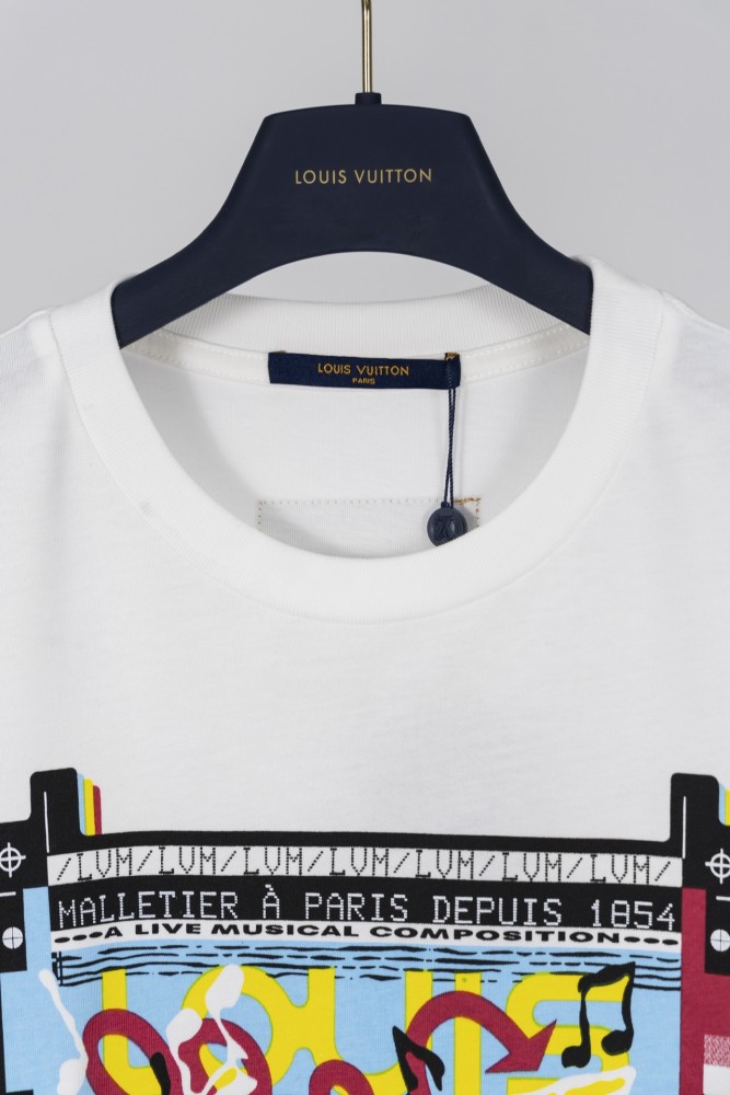 大人気 ルイヴィトン n級品 LVバンドミュージシャンスプレープリント半袖Tシャツ