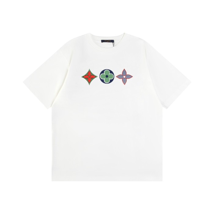 超話題! ルイヴィトン n級品 LV三花柄プリント半袖Tシャツ