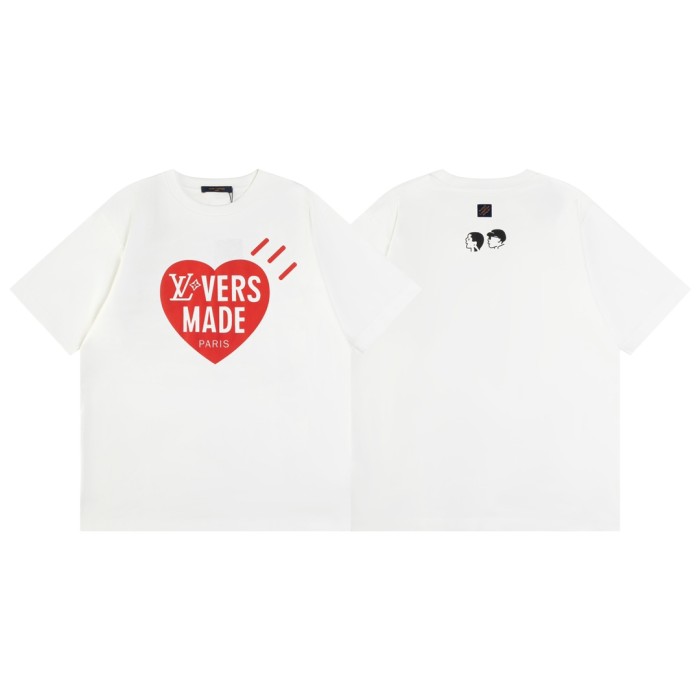 稀少 ルイヴィトン 激安通販  LV 25 SSレッドハート半袖Tシャツ