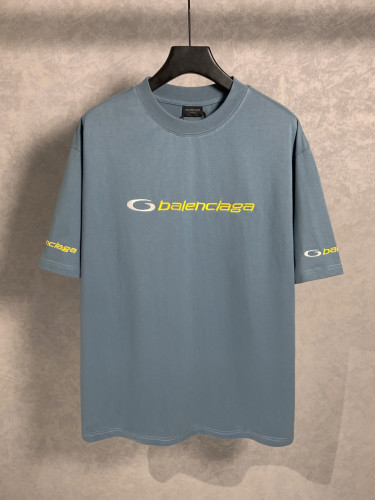 追跡付 バレンシアガ コピー ロゴアルファベット刺繍ラウンドネック半袖Tシャツ