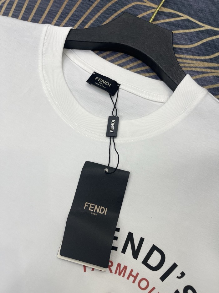 日本未入荷 フェンディ 偽物通販  のプリントアルファベットロゴラウンドネック半袖Tシャツ2色