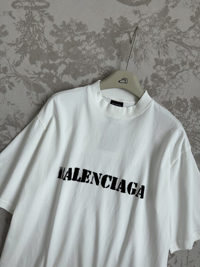 超奇跡の入荷☆ バレンシアガ n級品 アルファベットロゴプリントラウンドネック半袖Tシャツ