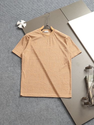 超奇跡の入荷☆ バーバリー スーパーコピー アルファベット刺繍二重袖背格子貼布の精巧で美しい重工芸Tシャツ