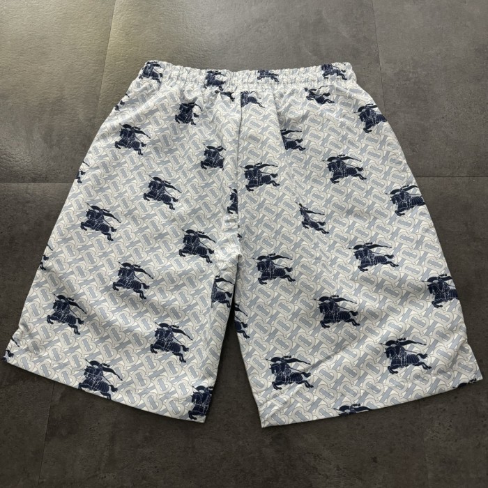 稀少 バーバリー 激安偽物 Burberry老花満印ビーチパンツショートパンツ