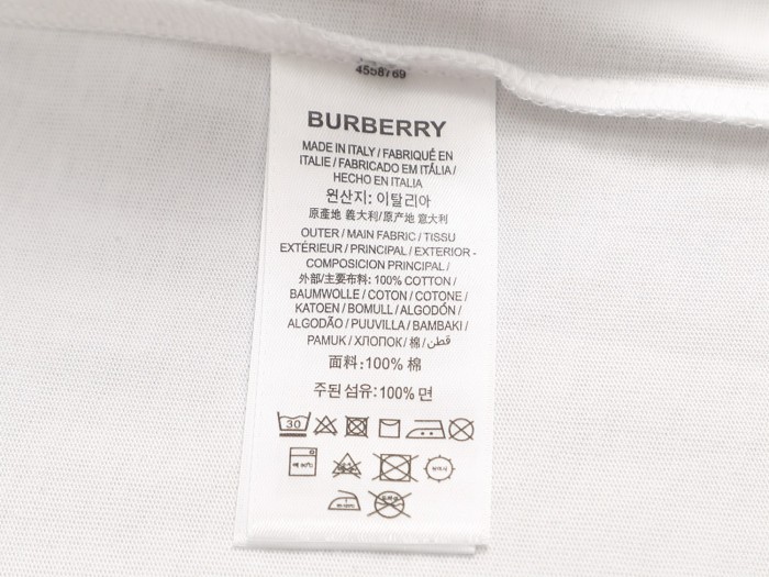 日本未入荷 バーバリー コピーおすすめ アルファベット刺繍二重袖背格子貼布の精巧で美しい重工芸Tシャツ
