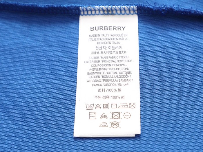 【限定】バーバリー 激安偽物 アルファベット刺繍二重袖背格子貼布の精巧で美しい重工芸Tシャツ