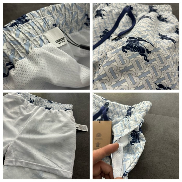 稀少 バーバリー 激安偽物 Burberry老花満印ビーチパンツショートパンツ
