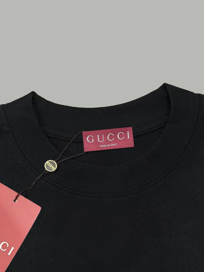 新作 グッチ 偽物通販 Gucciのプリント二重紗純綿半袖