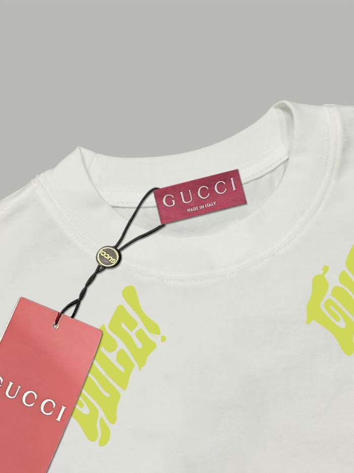累積売上総額第１位！グッチ スーパーコピー Gucciのプリント二重紗純綿半袖