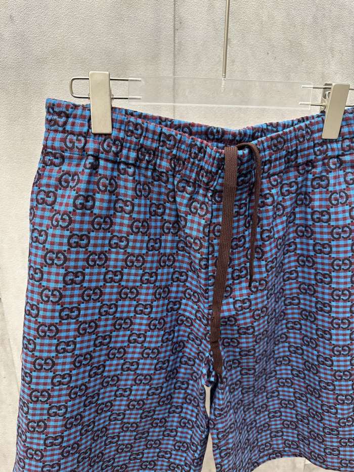 高品質 グッチ コピーおすすめ GucciのダブルGチェック綿毛混紡パンツ