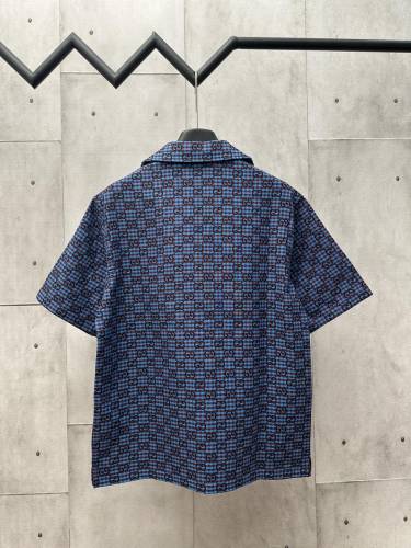 超話題! グッチ 激安偽物 GucciのダブルGチェック綿毛混紡半袖シャツ