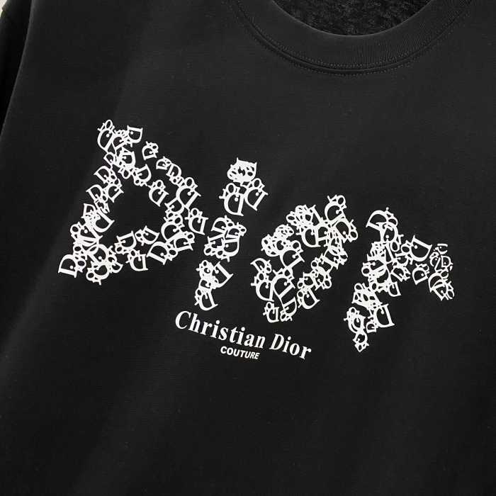 大人気 ディオール 偽物通販 の25 SS胸貼りプリントロゴ丸首半袖Tシャツ