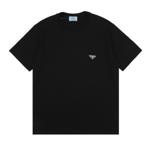 追跡付 プラダ スーパーコピー 定番の鉄マークロゴ半袖Tシャツ
