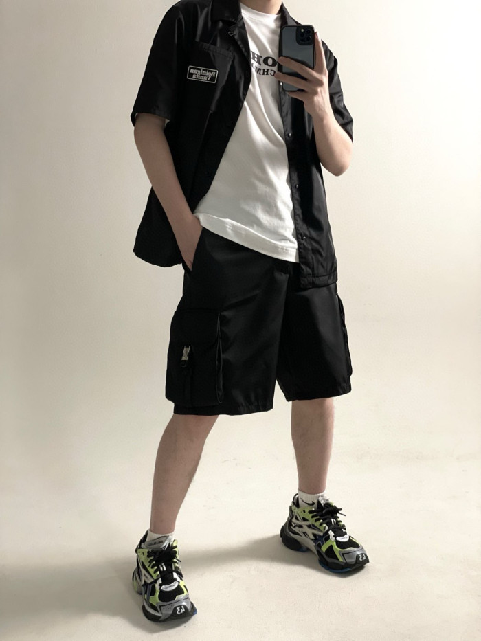 稀少 プラダ コピーおすすめ 再生ナイロン製パンツ