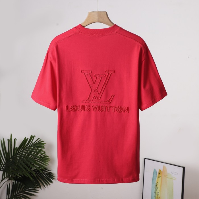 稀少 ルイヴィトン 激安通販  25 SS早春新作立体刺繍ゴーストLVロゴ半袖2色