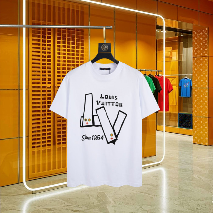 ★超人気 ルイヴィトン 激安通販  Louis Vuitton丸首半袖Tシャツ